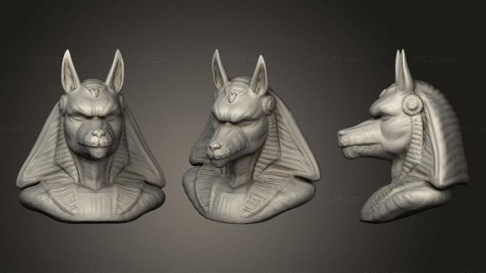 Busts of heroes and monsters (Anubis, BUSTH_1898) 3D models for cnc